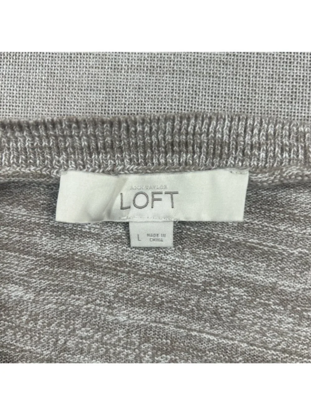 Loft Ann Taylor Women's Large Top Sweater Pullover 3/4 Sleeve Brown Round neck